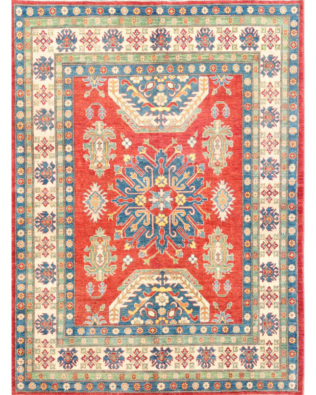 Kazak 6' 5" X 8' 10" Hand Knotted Wool Rug 6' 5" X 8' 10" (196 X 269) / Red / Wool
