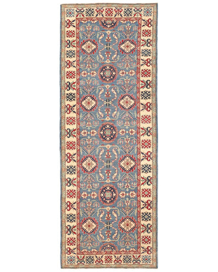 Kazak 5' 2" X 14' 6" Hand Knotted Wool Rug 5' 2" X 14' 6" (158 X 442) / Blue / Wool
