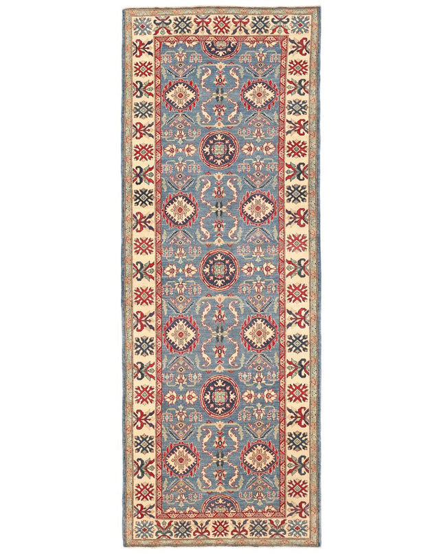Kazak 5' 2" X 14' 6" Hand Knotted Wool Rug 5' 2" X 14' 6" (158 X 442) / Blue / Wool