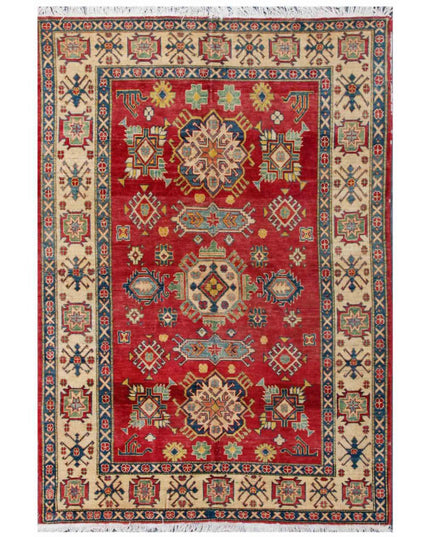 Kazak 5' 7" X 8' 2" Hand Knotted Wool Rug 5' 7" X 8' 2" (170 X 249) / Red / Wool