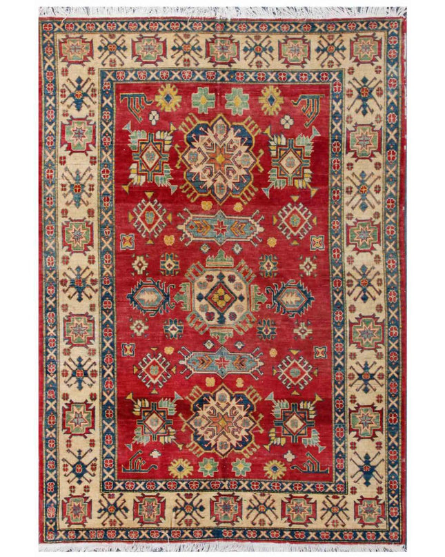 Kazak 5' 7" X 8' 2" Hand Knotted Wool Rug 5' 7" X 8' 2" (170 X 249) / Red / Wool