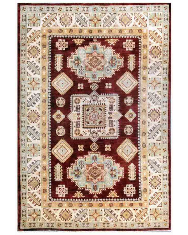 Kazak 5' 5" X 8' 0" Hand Knotted Wool Rug 5' 5" X 8' 0" (165 X 244) / Taupe / Wool