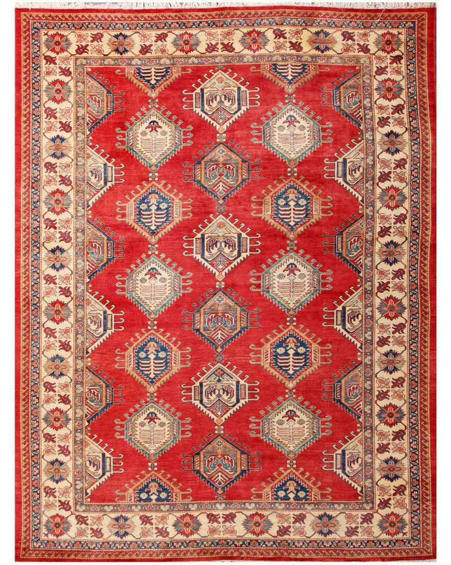 Kazak 10' 5" X 13' 9" Hand Knotted Wool Rug 10' 5" X 13' 9" (318 X 419) / Red / Wool