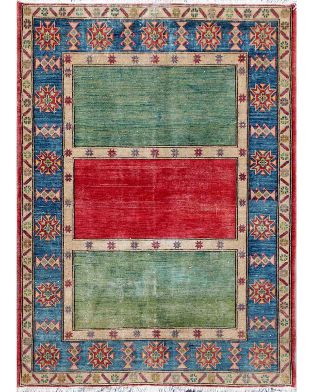 Kazak 5' 8" X 7' 5" Hand Knotted Wool Rug 5' 8" X 7' 5" (173 X 226) / Red / Wool
