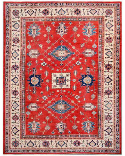 Kazak 9' 5" X 12' 1" Hand Knotted Wool Rug 9' 5" X 12' 1" (287 X 368) / Red / Wool