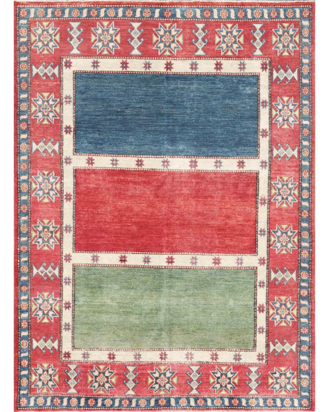 Kazak 5' 8" X 7' 10" Hand Knotted Wool Rug 5' 8" X 7' 10" (173 X 239) / Red / Wool