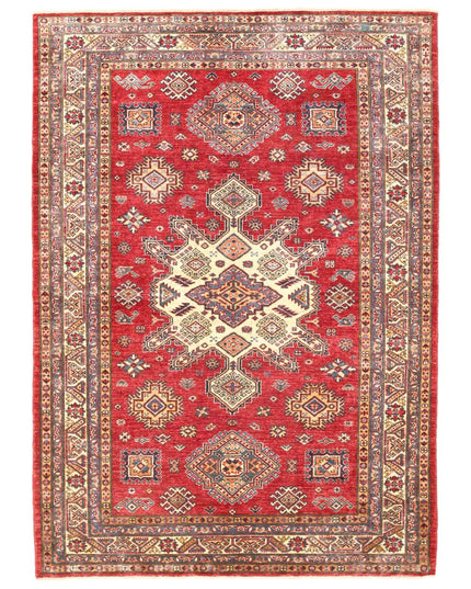 Kazak 5' 6" X 7' 11" Hand Knotted Wool Rug 5' 6" X 7' 11" (168 X 241) / Red / Wool