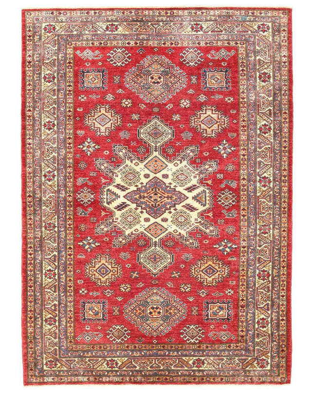 Kazak 5' 6" X 7' 11" Hand Knotted Wool Rug 5' 6" X 7' 11" (168 X 241) / Red / Wool
