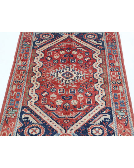 Kazak 3' 4" X 4' 4" Hand Knotted Wool Rug 3' 4" X 4' 4" (101 X 132) / Rust / Wool