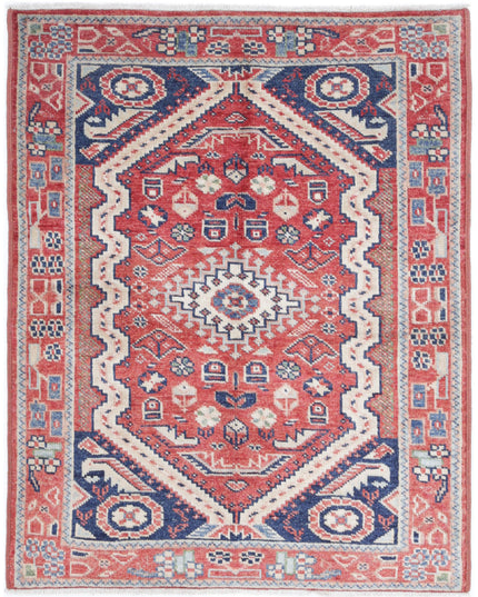 Kazak 3' 4" X 4' 4" Hand Knotted Wool Rug 3' 4" X 4' 4" (101 X 132) / Rust / Wool