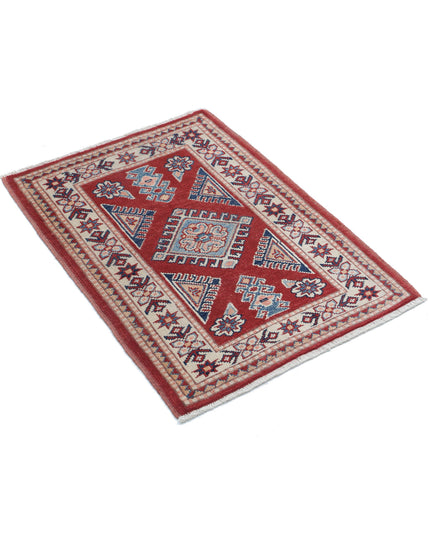 Kazak 2' 0" X 3' 0" Hand Knotted Wool Rug 2' 0" X 3' 0" (61 X 91) / Red / Wool