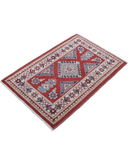 Kazak 2' 0" X 3' 0" Hand Knotted Wool Rug 2' 0" X 3' 0" (61 X 91) / Red / Wool