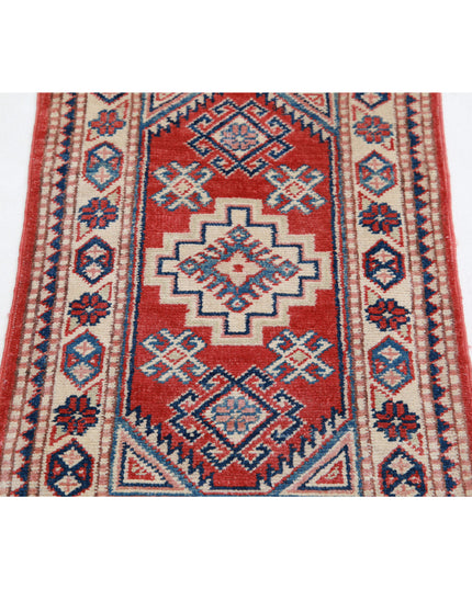 Kazak 1' 9" X 2' 9" Hand Knotted Wool Rug 1' 9" X 2' 9" (53 X 84) / Red / Wool
