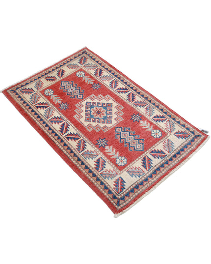 Kazak 2' 2" X 3' 4" Hand Knotted Wool Rug 2' 2" X 3' 4" (66 X 101) / Red / Wool