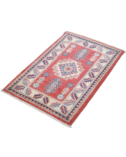 Kazak 2' 2" X 3' 4" Hand Knotted Wool Rug 2' 2" X 3' 4" (66 X 101) / Red / Wool