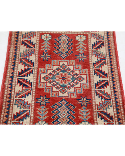 Kazak 1' 11" X 2' 11" Hand Knotted Wool Rug 1' 11" X 2' 11" (59 X 89) / Red / Wool
