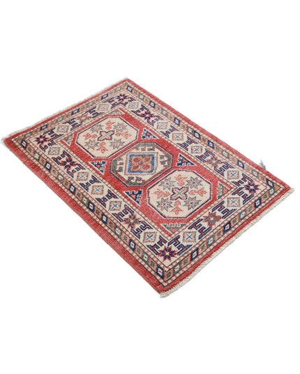 Kazak 2' 0" X 2' 10" Hand Knotted Wool Rug 2' 0" X 2' 10" (61 X 86) / Red / Wool