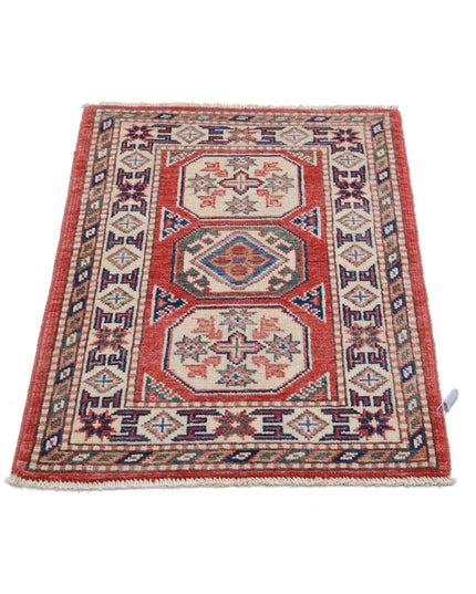 Kazak 2' 0" X 2' 10" Hand Knotted Wool Rug 2' 0" X 2' 10" (61 X 86) / Red / Wool