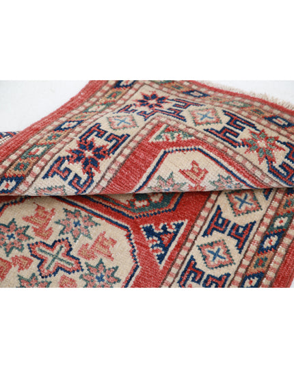 Kazak 2' 0" X 2' 10" Hand Knotted Wool Rug 2' 0" X 2' 10" (61 X 86) / Red / Wool