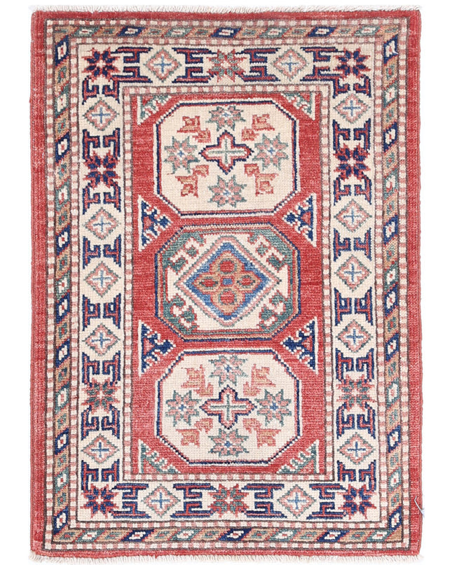Kazak 2' 0" X 2' 10" Hand Knotted Wool Rug 2' 0" X 2' 10" (61 X 86) / Red / Wool