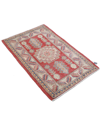 Kazak 2' 2" X 3' 7" Hand Knotted Wool Rug 2' 2" X 3' 7" (66 X 109) / Red / Wool