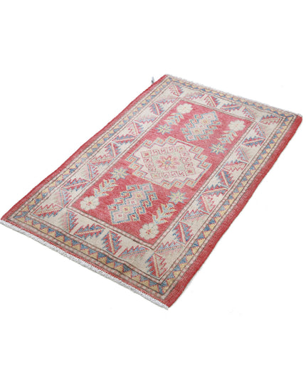Kazak 2' 2" X 3' 7" Hand Knotted Wool Rug 2' 2" X 3' 7" (66 X 109) / Red / Wool