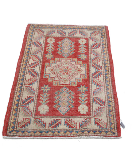 Kazak 2' 2" X 3' 7" Hand Knotted Wool Rug 2' 2" X 3' 7" (66 X 109) / Red / Wool