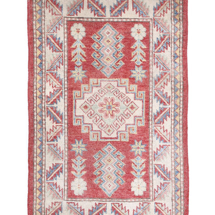 Kazak 2' 2" X 3' 7" Hand Knotted Wool Rug 2' 2" X 3' 7" (66 X 109) / Red / Wool
