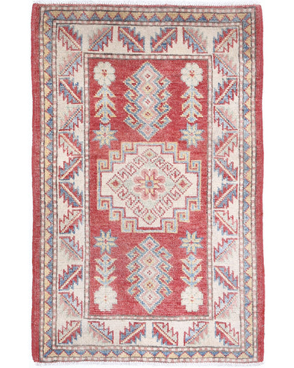 Kazak 2' 2" X 3' 7" Hand Knotted Wool Rug 2' 2" X 3' 7" (66 X 109) / Red / Wool