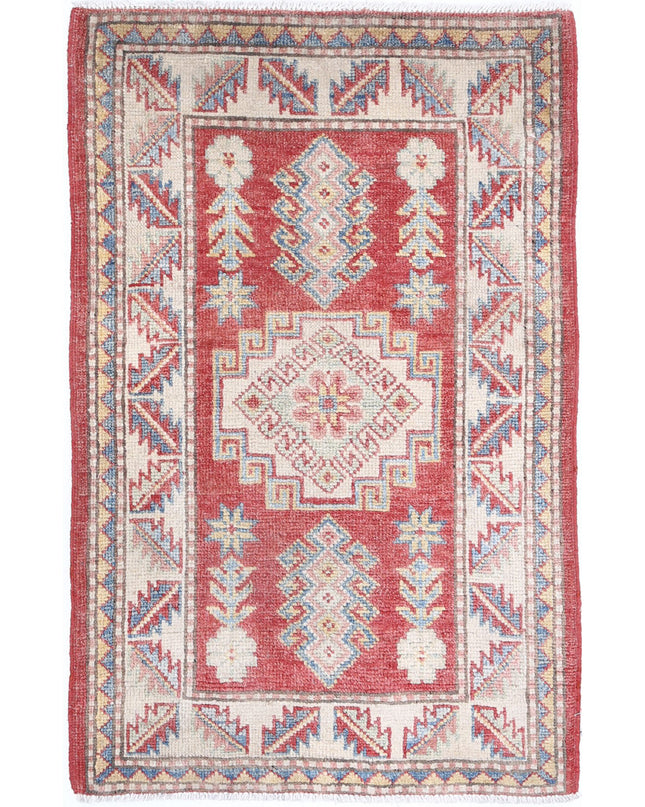 Kazak 2' 2" X 3' 7" Hand Knotted Wool Rug 2' 2" X 3' 7" (66 X 109) / Red / Wool