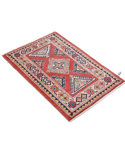 Kazak 2' 1" X 3' 1" Hand Knotted Wool Rug 2' 1" X 3' 1" (63 X 94) / Red / Wool