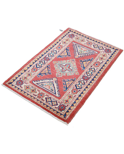 Kazak 2' 1" X 3' 1" Hand Knotted Wool Rug 2' 1" X 3' 1" (63 X 94) / Red / Wool