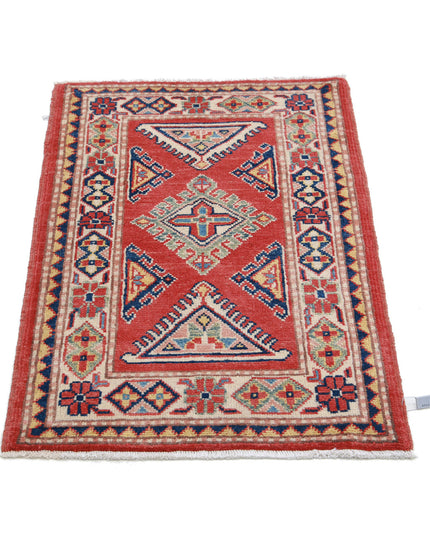 Kazak 2' 1" X 3' 1" Hand Knotted Wool Rug 2' 1" X 3' 1" (63 X 94) / Red / Wool
