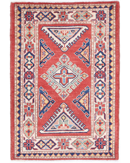 Kazak 2' 1" X 3' 1" Hand Knotted Wool Rug 2' 1" X 3' 1" (63 X 94) / Red / Wool