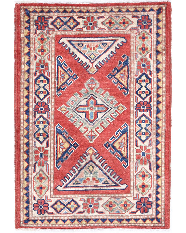 Kazak 2' 1" X 3' 1" Hand Knotted Wool Rug 2' 1" X 3' 1" (63 X 94) / Red / Wool
