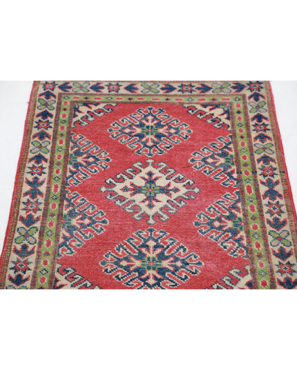 Kazak 2' 0" X 2' 8" Hand Knotted Wool Rug 2' 0" X 2' 8" (61 X 81) / Red / Wool
