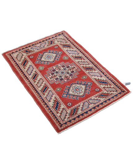 Kazak 2' 0" X 2' 10" Hand Knotted Wool Rug 2' 0" X 2' 10" (61 X 86) / Red / Wool