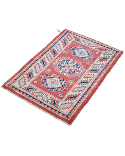 Kazak 2' 0" X 2' 10" Hand Knotted Wool Rug 2' 0" X 2' 10" (61 X 86) / Red / Wool