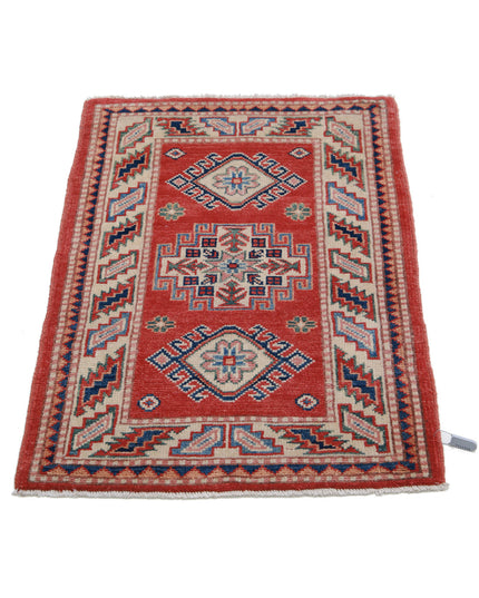 Kazak 2' 0" X 2' 10" Hand Knotted Wool Rug 2' 0" X 2' 10" (61 X 86) / Red / Wool
