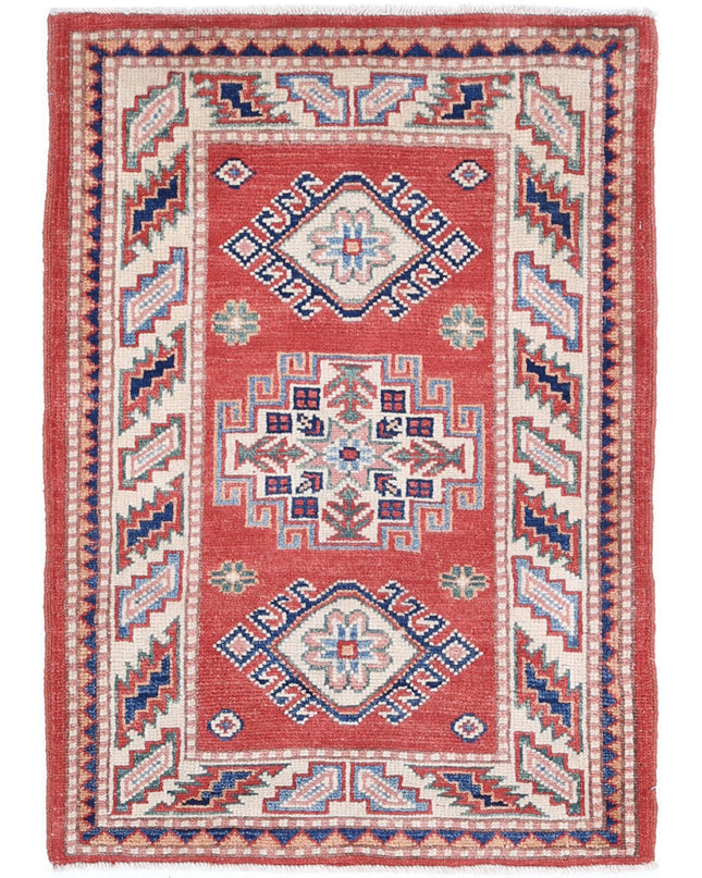 Kazak 2' 0" X 2' 10" Hand Knotted Wool Rug 2' 0" X 2' 10" (61 X 86) / Red / Wool