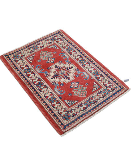 Kazak 2' 1" X 2' 10" Hand Knotted Wool Rug 2' 1" X 2' 10" (63 X 86) / Red / Wool