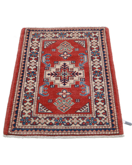 Kazak 2' 1" X 2' 10" Hand Knotted Wool Rug 2' 1" X 2' 10" (63 X 86) / Red / Wool