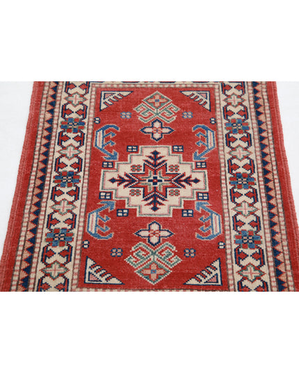 Kazak 2' 1" X 2' 10" Hand Knotted Wool Rug 2' 1" X 2' 10" (63 X 86) / Red / Wool
