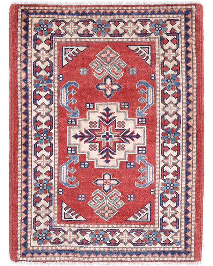 Kazak 2' 1" X 2' 10" Hand Knotted Wool Rug 2' 1" X 2' 10" (63 X 86) / Red / Wool