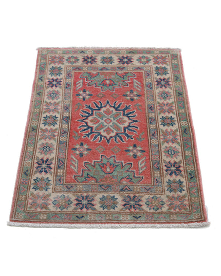 Kazak 2' 0" X 2' 9" Hand Knotted Wool Rug 2' 0" X 2' 9" (61 X 84) / Red / Wool