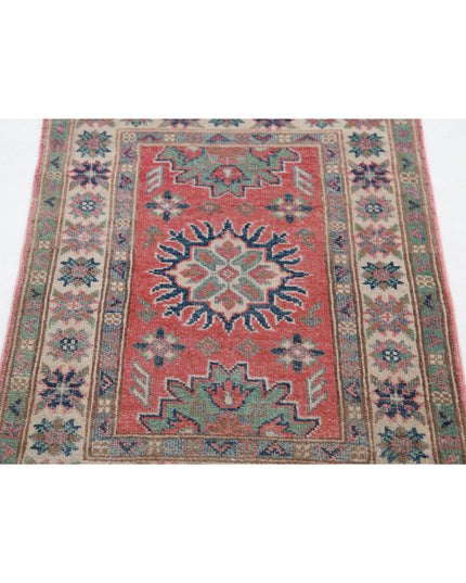 Kazak 2' 0" X 2' 9" Hand Knotted Wool Rug 2' 0" X 2' 9" (61 X 84) / Red / Wool