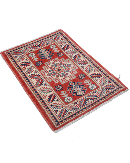 Kazak 2' 0" X 2' 10" Hand Knotted Wool Rug 2' 0" X 2' 10" (61 X 86) / Red / Wool