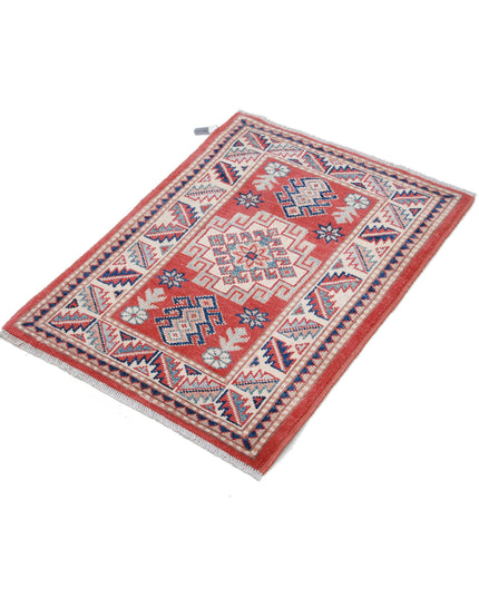 Kazak 2' 0" X 2' 10" Hand Knotted Wool Rug 2' 0" X 2' 10" (61 X 86) / Red / Wool