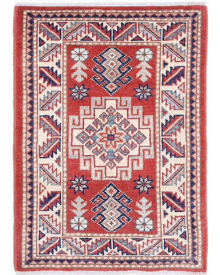Kazak 2' 0" X 2' 10" Hand Knotted Wool Rug 2' 0" X 2' 10" (61 X 86) / Red / Wool