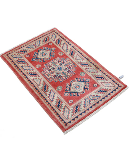 Kazak 2' 0" X 2' 11" Hand Knotted Wool Rug 2' 0" X 2' 11" (61 X 89) / Red / Wool